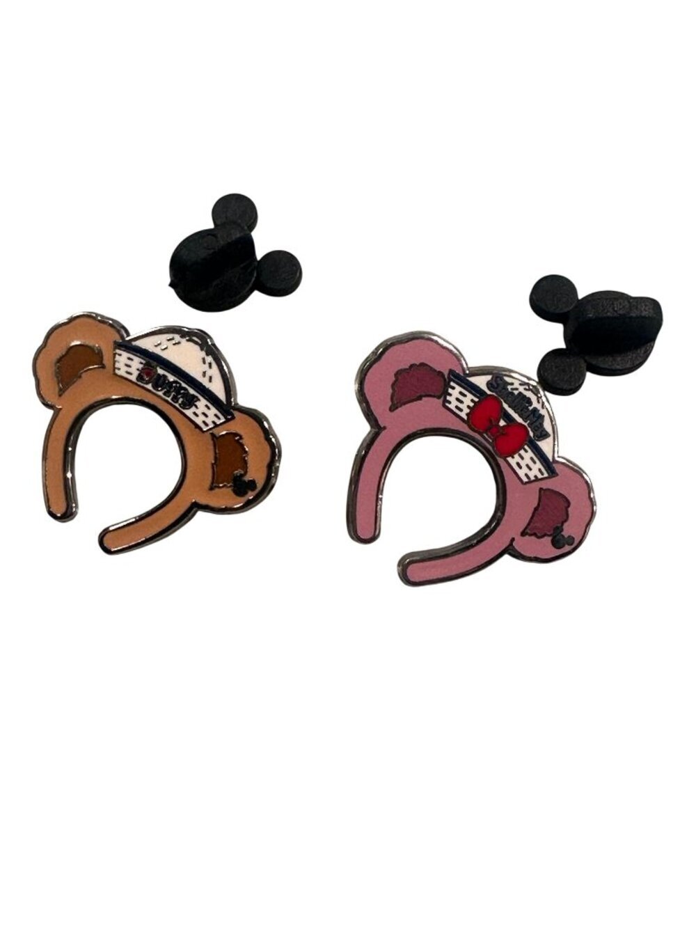 Disney Duffy Shelliemay Minnie Ears Headband Trading Pin Teddy Bear Badge Set
